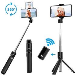 Selfie Stick Tripod, Extendable Selfie Stick with Detachable Wireless Remote and Tripod Stand Selfie Stick for iPhone 11/11 pro/X/8/7/6s/6,Samsung Galaxy S10/S9/S8/S7/Note 9/8,Huawei and More