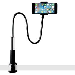 licheers Flexible Gooseneck Phone Holder, licheers Lazy Bed Holder Phone Stand for 3.5-7 Inch Devices, Overall Length 35.4In (Black)