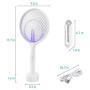 Bug Zapper Electric Fly Swatter Racket 1 Pack, 3 in 1 Mosquito Zapper Killer Lamp & Racquet, USB Rechargeable Fly Zapper Indoor Killer for Home and Outdoor Powerful Grid 3-Layer Mesh