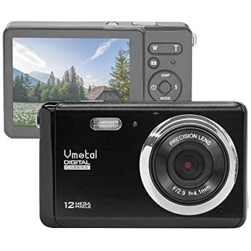 Digital Camera for Beginners, Vmotal 12MP 2.8" LCD Rechargeable Mini Kids Camera, Portable Point Shoot Digital Camera Compact Camera for Kids, Inexpensive Digital Camera Starter Camera (Black)