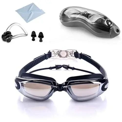 RFWIN Swim Goggles, No Leaking Anti-Fog Indoor Outdoor Swimming Goggles with UV Protection Mirrored Lenses for Adult Women Men Youth Kids with Nose Clips Ear Plugs RFWIN Swim Goggles, No Leaking Anti-Fog Indoor Outdoor Swimming Goggles with UV Protection Mirrored Lenses for Adult Women Men Youth Kids with Nose Clips Ear Plugs