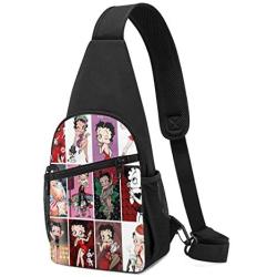 Betty Boop Sling Bag Leather Chest Bag Shoulder Backpack Cross Body Travel