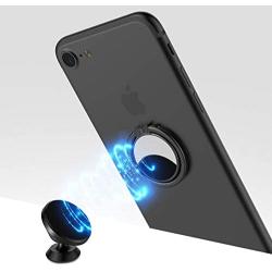 VASIVO Mirror Phone Ring Stand, 360°Rotation Ring Holder Finger Grip Mount for iPhone 7/7 Plus, Galaxy S8/S8 Plus and Other Smartphones (Black)