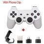 PengShi Wireless Gamepad for Android Phone/Pc/Ps3/Tv Box Joystick 2.4G Joypad Game Controller for Xiaomi Smart Phone Game Accessories (Color : with Stand White)