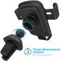 Squish Qi Wireless Car Charger, Wireless Charger Car Mount, Fast Charging Car Mount, Adjustable Gravity Air Vent Phone Mount for iPhone11/11ProMax/XR/XS/X, Samsung Android Smartphones, Qi Certified