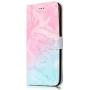 iPhone 6S Wallet Case,iPhone 6S Case,6S Case,iPhone 6 Case,JanCalm Pattern Premium PU Leather [Card/Cash Slots] Stand Flip Cover for iPhone 6/6S (4.7 inch) + Crystal Pen (Pink/Sky Blue)