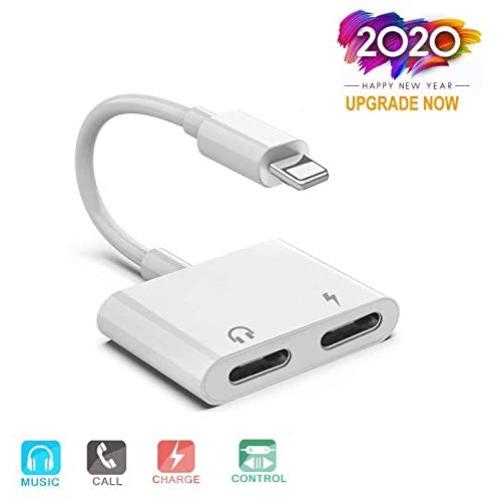 Headphones Adapter for iPhone 8 Headphone Jack Adapter Dongle Aux Cord Aux Cable Aux Adapter Headphone Splitter Audio & Charger & Call & Sync Support for iPhone 11/XR/8/8Plus/7/7Plus/X/XS