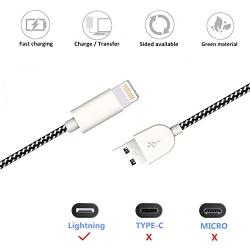 Sharllen iPhone Charger Cable Data Line iPhone Charging Cord 3FT/6FT/10FT Nylon Braided iPhone Charger USB Fast Charging&Syncing Cable Compatible iPhone 11/XS/Max/XR/X/8P/8/7/7P/6/iPad 5 Pack White