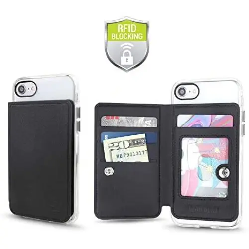 Cell Phone Wallet for Back of Phone, Stick On Wallet Credit Card ID Holder with RFID Protection Compatible with iPhone, Galaxy & Most Smartphones and Cases Cell Phone Wallet for Back of Phone, Stick On Wallet Credit Card ID Holder with RFID Protection Compatible with iPhone, Galaxy & Most Smartphones and Cases