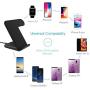 FACEVER Qi Wireless Charger, 2 in 1 Fast Charging Station Compatible for Apple Watch Series 1 2 3 4 5, iPhone 11 Pro Max X XS XR 8 8 Plus, Phone and Watch Stand Dock, Black