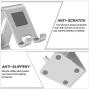 OMOTON [2 Pack] Cell Phone Stand Phone Holder for Desk, Desktop Cell Phone Stand Compatible for All iPhone and Android Smartphone (Silver)