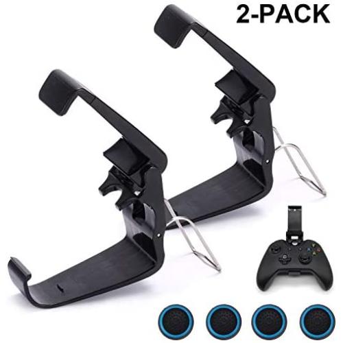 2 Pack Foldable Mobile Phone Holder for Game Controller, Cellphone Clamps Compatible with Microsoft Xbox One S, Xbox One X, SteelSeries Nimbus & XL Bluetooth Wireless Controllers (Black)