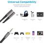 KINGTOP Headset Splitter Adapter 3.5mm Combo Audio Cable for PS4,Xbox One S,Tablet,Mobile Phone,PC Gaming Headsets and New Version Laptop(Upgraded Version) (Black)