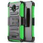 CasemartUSA Phone Case for [Alcatel TCL A1 (A501DL)], [Refined Series][Green] Shockproof Cover with Kickstand & Holster for Alcatel TCL A1 (Tracfone, Simple Mobile, Straight Talk, Total Wireless)