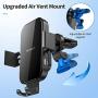 Nalwort Wireless Car Charger 15W Qi Fast Charge with Metal Frame Dashboard and Air Vent Phone holder Auto Clamping Wireless Car Charger Mount for iPhone SE 2020/11 Pro Max/11, Samsung S20/S10 and More