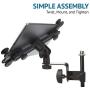 LyxPro TSM1 Microphone Music Stand Mount Holder For Tablet iPhone Ipad Smartphone And Android Adjustable 360 Degree Swivel Tilt Support Arms 3 To 11.5 Inch With Extra Detachable Clip