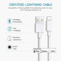 iPhone Wall Charger, [Apple MFi Certified] Lightning to USB Cable 2 Pack 3FT Fast Charging Data Sync Transfer Cord with 2 Pack USB Charger Travel Plug Compatible with iPhone 11/11 Pro/XS/XR/X 8 7/iPad