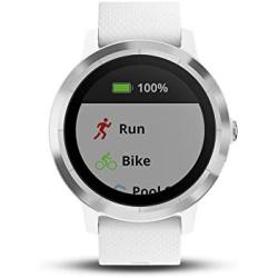 Garmin 010-01769-21 Vivoactive 3, GPS Smartwatch with Contactless Payments and Built-in Sports Apps, White/Silver