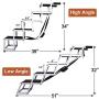 Heeyoo Folding Dog Car Steps, Portable Aluminum Fram Large Dog Stairs for High Beds, Trucks, Cars and SUV, Lightweight Foldable Pet Ladder Ramp with Nonslip Surface Can Support 150-200 Lbs Large Dog