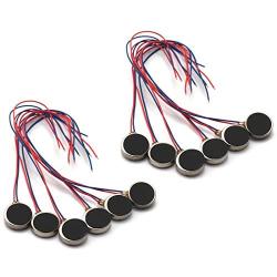 DZS Elec 12pcs Mini Vibration Motor with 95mm Length Lead Wire DC 3V 85mA 12000rpm Flat Button-type Motor For Mobile Phone Tablet Bluetooth Mini Fan Electronics Appliances 10x2.7mm