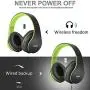 Bluetooth Headphones Over-Ear, Zihnic Foldable Wireless and Wired Stereo Headset Micro SD/TF, FM for Cell Phone,PC,Soft Earmuffs &Light Weight for Prolonged Waring(Black/Green) Bluetooth Headphones Over-Ear, Zihnic Foldable Wireless and Wired Stereo Headset Micro SD/TF, FM for Cell Phone,PC,Soft Earmuffs &Light Weight for Prolonged Waring(Black/Green)