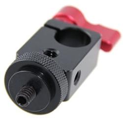 CAMVATE Single Rod Clamp 15mm with 1/4" Mount Screw Adapter (M5 Rotating Knob-Red)