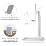 Licheers Cell Phone Stand, Adjustable Phone Stand for Desk Tablet Stand Compatible with iPad, iPhone, Android Smartphone, Nintendo Switch and More 4-11 inch Devices (White)