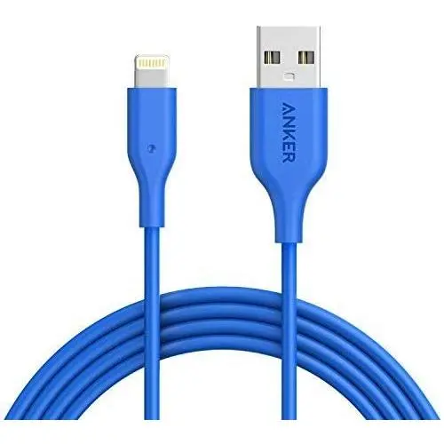 Anker iPhone Charger, Anker Powerline 6ft Lightning Cable, MFi Certified USB Charge/Sync Cord for iPhone Xs/XS Max/XR/X / 8/8 Plus / 7/7 Plus / 6/6 Plus / 5s / iPad, and More (Blue) Anker iPhone Charger, Anker Powerline 6ft Lightning Cable, MFi Certified USB Charge/Sync Cord for iPhone Xs/XS Max/XR/X / 8/8 Plus / 7/7 Plus / 6/6 Plus / 5s / iPad, and More (Blue)