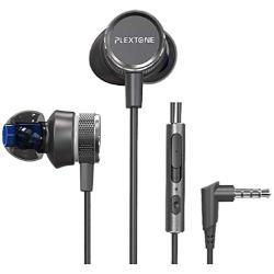 Plextone Metal Gaming Earbuds with Mic,HD Enhanced Bass for PC,Nintendo Switch, Xbox One, PS4, PC, Laptop (3.5mm Jack and Audio Splitter Cord Included) -Black