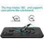 Oleaders for Galaxy A21 Case with Tempered Glass Screen Protector, Rotatable Metal Ring Holder Compatible with Magnetic Car Kickstand Case for Samsung Galaxy A21 - Black