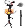 Movo Smartphone Kit with VXR10 Microphone, Grip, Tripod, and LED Light