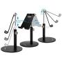 Adjustable Tablet/Phone Stand, AICase Telescopic Adjustable iPad Stand Holder,Universal Multi Angle Aluminum Stand Compatible with iPhone Smart Cell Phone/Tablet/iPad(4-13 inch), Black