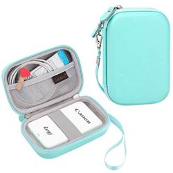 Canboc Hard Carrying Case for Canon Ivy Mobile Mini CLIQ CLIQ+ Instant Camera Printer Wireless Bluetooth Portable Smartphone Photo Printer, Mesh Pocket fit Zink Photo Paper and USB Cable, Mint Green