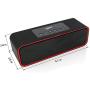 Portable Bluetooth Stereo Speaker, with 2X5W Dual Acoustic Drivers,FM Radio & Handsfree Speakerphone, Slots for Micro SD Card & USB & AUX, for Smart Phone, MP3, iPad, Tablet & More