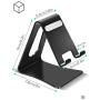 LORERAN Cell Phone Stand, Phone Dock, Phone Holder, Cradle for Smartphone and Tablet, Aluminum Stand Compatible with Samsung iPhone 11 Pro Xs Xs Max Xr X 8 7 6 6s Plus 5 5s 5c - (Black)