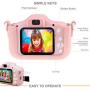 Te-Wai Kids Digital Camera for Girls LCD HD 2.0 Inches Screen Gifts for Boys ,Children Toddler HD Video Camera Mini Camcorder Gift for 3-12 Years Old Child Selfie Camera with16GB Memory Card (Pink)