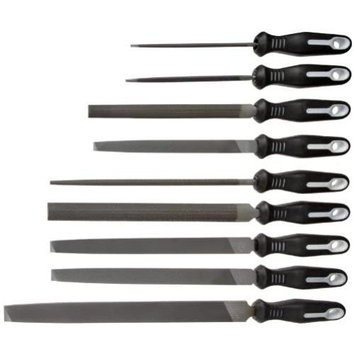 Nicholson 9 Piece Hand File Set with Ergonomic Handles, American Pattern