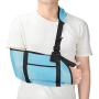 Adult Arm Sling, Lightweight Shoulder Sling Immobilizer with Breathable Mesh, Adjustable Arm Support Strap with Storage Space for Stabilise Arm, Injury Recovery and Shoulder Dislocations, One Size（Sky Blue）