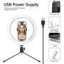 Selfie Ring Light with Tripod Stand & Cell Phone Holder, Eroboo 10.2 Mini Led Camera Ring Light for Live Stream/Youtute/TikTok/Photography, 3 Light Modes & 10 Brightness Levels