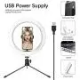 Selfie Ring Light with Tripod Stand & Cell Phone Holder, Eroboo 10.2 Mini Led Camera Ring Light for Live Stream/Youtute/TikTok/Photography, 3 Light Modes & 10 Brightness Levels