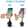 AONKEY Cup Holder Phone Mount, Height Adjustable Metal Stand Car Phone Cradle Fit for All Smartphones Include iPhone 11 Pro/11 Pro Max/XR/XS/XS Max/X/8/7, Galaxy S10/S10 Plus Note 9/Note 10 Plus