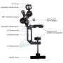 Adjustable Articulating Camera Clamp Action Camera Bike Mount Compatible with Monitor LED Action Camera Gopro 7 OSMO Action DSLR Canon Nikon Sony Adjustable Articulating Camera Clamp Action Camera Bike Mount Compatible with Monitor LED Action Camera Gopro 7 OSMO Action DSLR Canon Nikon Sony