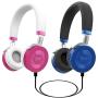 JuniorJams Volume Limiting Headphones for Kids 3+ Protect Hearing – Foldable & Adjustable Bluetooth Wireless Headphones for Tablets, Smartphones, PCs – 22-Hour Battery Life by Puro Sound Labs, Pink