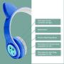WOICE Wireless Bluetooth Kids Headphones, LED Flashing Lights, Music Sharing Function, 85db Volume Limited, Over-Ear and Build-in Mic Wireless/Wired Children Headphones for Boys Girls (Blue)
