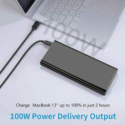 Portable Laptop Charger 26800mAh 100W PD Power Bank, External Battery Pack with Dual Quick Charge 3.0 Ports, Fast Charge for USB-C Laptops, MacBook Pro, iPad Pro, iPhone, Samsung Galaxy and More