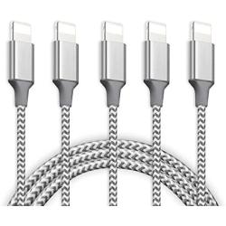 MFi Certified iPhone Charger Lightning Cable, WILLTOP 5Pack 6Feet Extra Long Nylon Braided USB Fast Charging&Syncing Cable Compatible iPhone 11/11Pro/11Pro Max Xs MAX XR 6/7/8, 6/7/8 Plus.