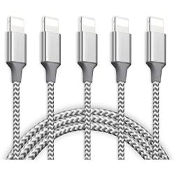 MFi Certified iPhone Charger Lightning Cable, WILLTOP 5Pack 6Feet Extra Long Nylon Braided USB Fast Charging&Syncing Cable Compatible iPhone 11/11Pro/11Pro Max Xs MAX XR 6/7/8, 6/7/8 Plus.