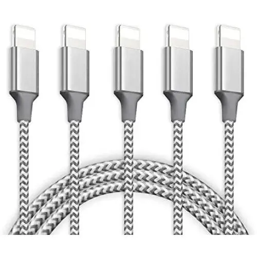 MFi Certified iPhone Charger Lightning Cable, WILLTOP 5Pack 6Feet Extra Long Nylon Braided USB Fast Charging&Syncing Cable Compatible iPhone 11/11Pro/11Pro Max Xs MAX XR 6/7/8, 6/7/8 Plus. MFi Certified iPhone Charger Lightning Cable, WILLTOP 5Pack 6Feet Extra Long Nylon Braided USB Fast Charging&Syncing Cable Compatible iPhone 11/11Pro/11Pro Max Xs MAX XR 6/7/8, 6/7/8 Plus.
