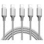 MFi Certified iPhone Charger Lightning Cable, WILLTOP 5Pack 6Feet Extra Long Nylon Braided USB Fast Charging&Syncing Cable Compatible iPhone 11/11Pro/11Pro Max Xs MAX XR 6/7/8, 6/7/8 Plus.