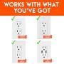 ECHOGEAR On-Wall Surge Protector with 6 Pivoting AC Outlets & 1080 Joules of Surge Protection - Low Profile Design Installs Over Existing Outlets to Protect Your Gear